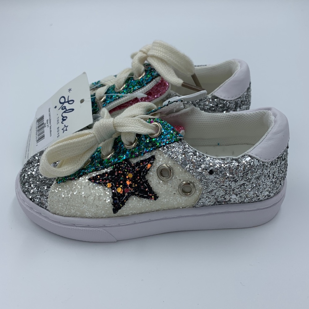 Lola &the Boys Star Glitter Sneaker,size 27-9.5/10